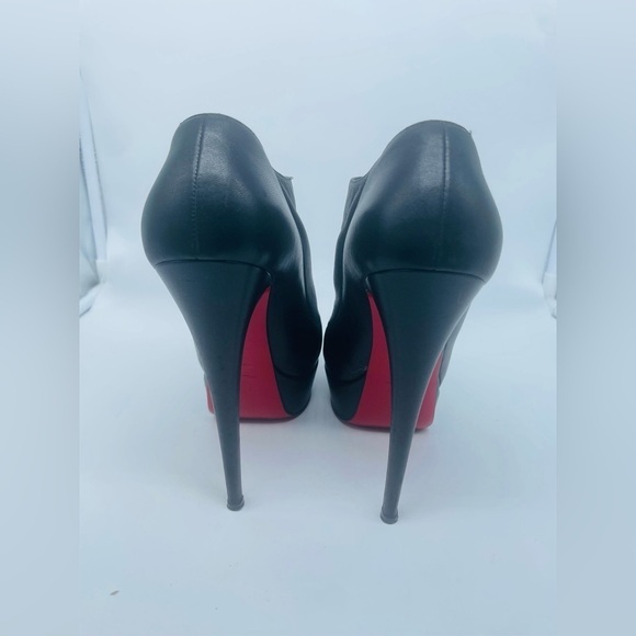 Christian Louboutin Black leather Loubout Pyramid 150mm ankle bootie EU 38.5 - Picture 9 of 13